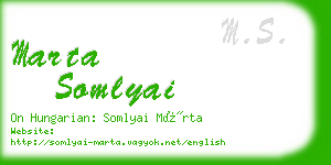 marta somlyai business card